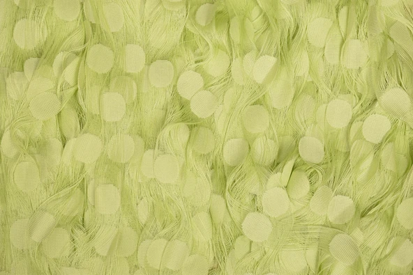 PUANLI MODEL YEŞİL RENK İP PERDE HAZIR DÜĞMELERİ DİKİLMİŞ İP PERDE 300*280 cm - Resim 5