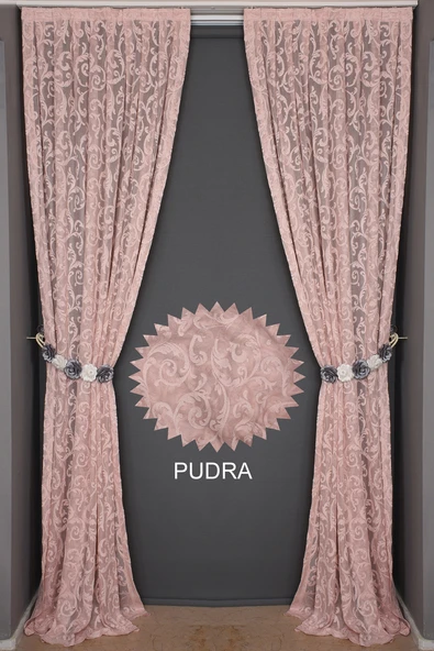 SULTAN 2 PUDRA RENK TEK KANAT Hazır dikilmiş Pileli Fon Perde 75*260 cm - Resim 5