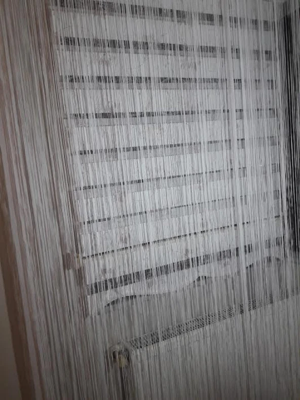 İP MODEL KIRIK BEYAZ RENK İP PERDE 300*270 cm - 2 mm şerit - 7