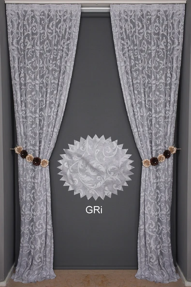 SULTAN 2 GRİ RENK TEK KANAT Hazır dikilmiş Pileli Fon Perde 75*260 cm - Resim 4