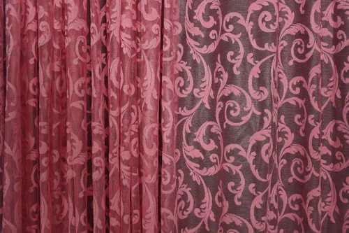 SULTAN 2 MODEL PEMBE RENK TEK KANAT Hazır dikilmiş Pileli Fon Perde 300*260 cm - Resim 3