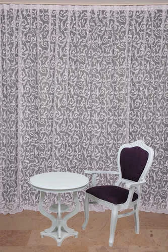 SULTAN 2 MODEL KIRIK BEYAZ RENK TEK KANAT Hazır dikilmiş Pileli Fon Perde 300*260 cm ürün görseli 1