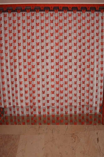 KELEBEK ÇİFT RENK KIRMIZI İP PERDE HAZIR İP PERDE 300*280 ürün görseli