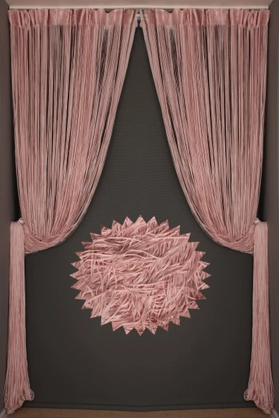 İP MODEL PUDRA RENK İP PERDE 300*270 cm - 2 mm şerit - Resim 5