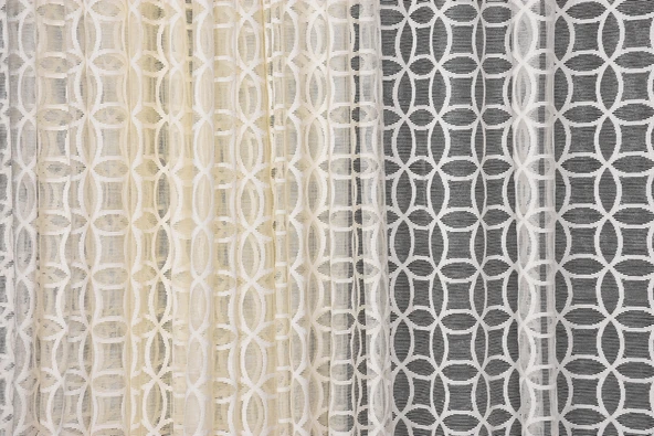 HALKALI KREM RENK TEK KANAT Dikilmiş Pileli Fon Perde 300*260 Cm - Resim 6