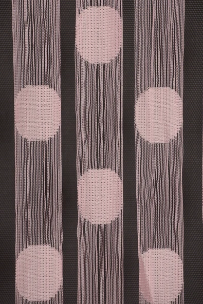 PUANLI MODEL PEMBE RENK İP PERDE HAZIR DÜĞMELERİ DİKİLMİŞ İP PERDE 300*270 cm ürün görseli 1