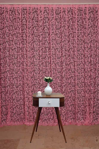 SULTAN 2 MODEL PEMBE RENK TEK KANAT Hazır dikilmiş Pileli Fon Perde 300*260 cm ürün görseli