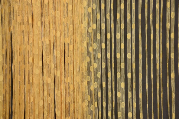 KÜÇÜK PUANLI MODEL CİVCİV SARISI RENK HAZIR İP PERDE 300*270 cm - Resim 4