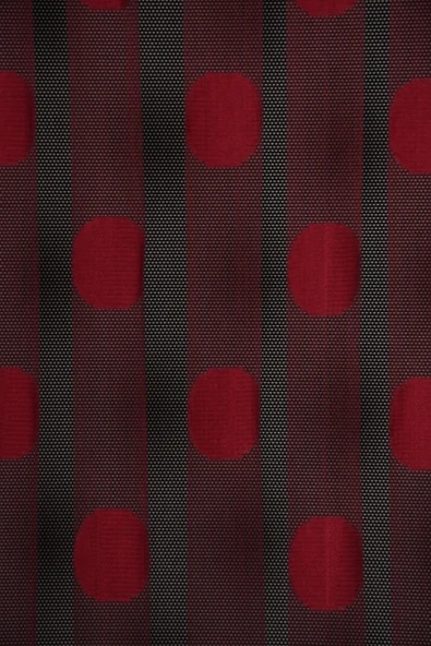 PUANLI ÇİFT RENK BORDO İP PERDE HAZIR DÜĞMELERİ DİKİLMİŞ İP PERDE 300*270 cm ürün görseli