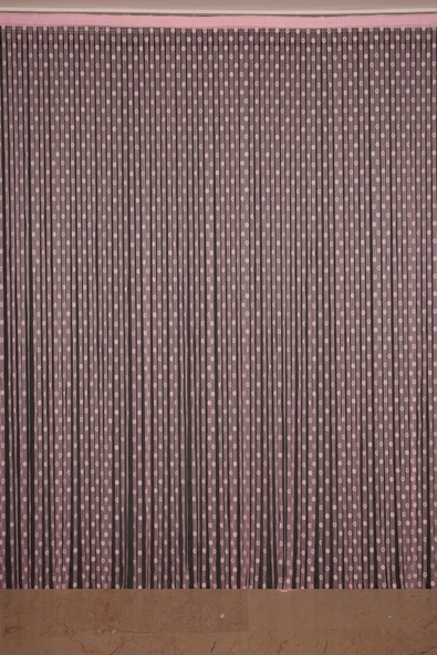 KÜÇÜK PUANLI MODEL PEMBE RENK HAZIR İP PERDE 300*270 cm - Resim 2