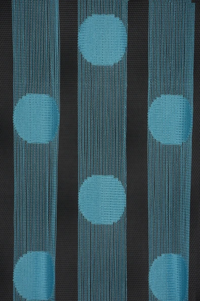 PUANLI MODEL TURKUAZ RENK İP PERDE HAZIR DÜĞMELERİ DİKİLMİŞ İP PERDE 300*280 cm ürün görseli 1