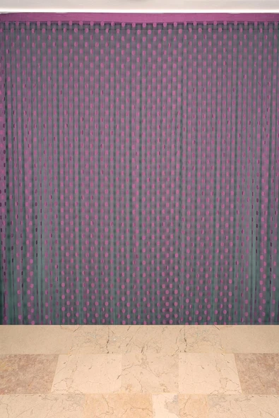 PUANLI MODEL MOR RENK HAZIR İP PERDE 300*270 cm ürün görseli