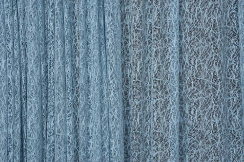 ÖRÜMCEK TÜL MAVİ RENK TEK KANAT Hazır dikilmiş Pileli Fon Perde 300*260 cm - Resim 4