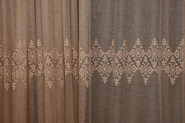 GÖBEKLİ MODEL VİZON RENK TEK KANAT Hazır dikilmiş Pileli Fon Perde 300*260 cm - Resim 6