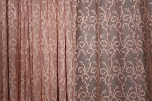 ŞAL MODEL PUDRA RENK TEK KANAT Hazır dikilmiş Pileli Fon Perde 300*260 cm - Resim 3