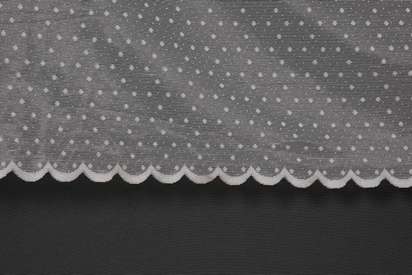 SEYREK NOKTALI MODEL KREM RENK TEK KANAT Hazır Pileli Fon Perde 300*260 - Resim 6