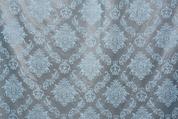 DAMAKS MAVİ RENK TEK KANAT Hazır dikilmiş Pileli Fon Perde 75*260 cm - Resim 2