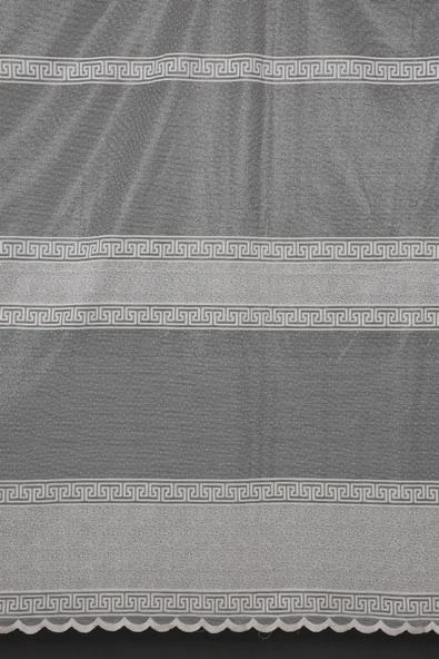 BORDÜRLÜ MODEL KREM RENKTEK KANAT Hazır Dikilmiş Pileli Fon Perde 300*260 Cm ürün görseli 1