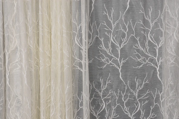 GRANİT MODEL KREM RENK TEK KANAT Dikilmiş Pileli Fon Perde 300*260 Cm - Resim 3