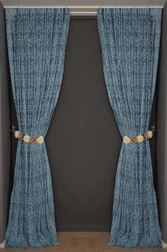 ŞAL MODEL MAVİ RENK TEK KANAT Hazır dikilmiş Pileli Fon Perde 300*260 cm - Resim 8