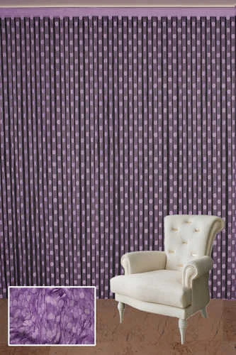PUANLI MODEL LİLA RENK HAZIR İP PERDE 300*280 cm - Resim 2