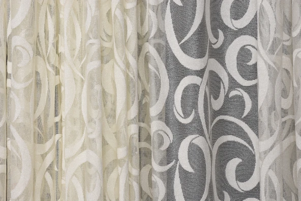 AY MODELİ KREM RENK TEK KANAT Hazır Dikilmiş Pileli Fon Perde 300*260 Cm - Resim 3