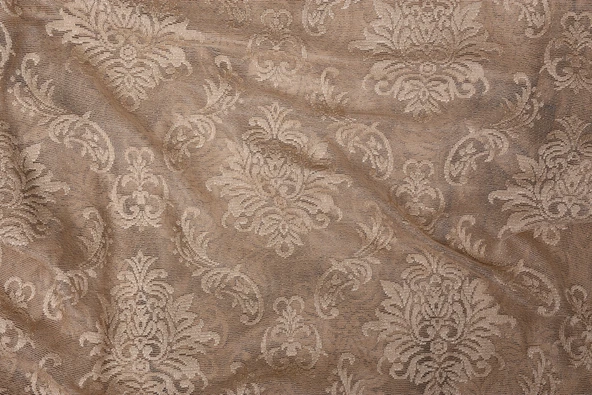 DAMAKS VİZON RENK TEK KANAT Hazır dikilmiş Pileli Fon Perde 75*260 cm ürün görseli 1