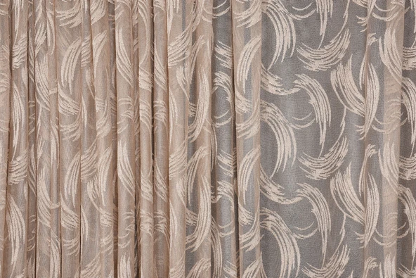 KILINÇ MODEL VİZON RENK TEK KANAT Hazır Pileli Fon Perde 300*260 - Resim 5