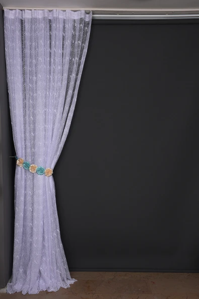 KUŞ MODEL KIRIK BEYAZ RENK TEK KANAT Dikilmiş Pileli Fon Perde 300*260 Cm - Resim 7