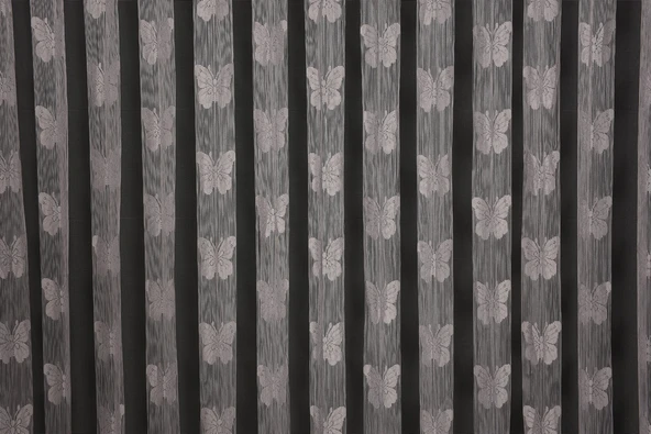 KELEBEK  MODEL GRİ RENK İP PERDE HAZIR DÜĞMELERİ DİKİLMİŞ İP PERDE 300*270 cm ürün görseli