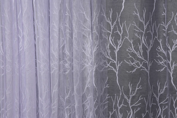 GRANİT MODEL KIRIK BEYAZ RENK TEK KANAT Dikilmiş Pileli Fon Perde 300*260 Cm - Resim 3