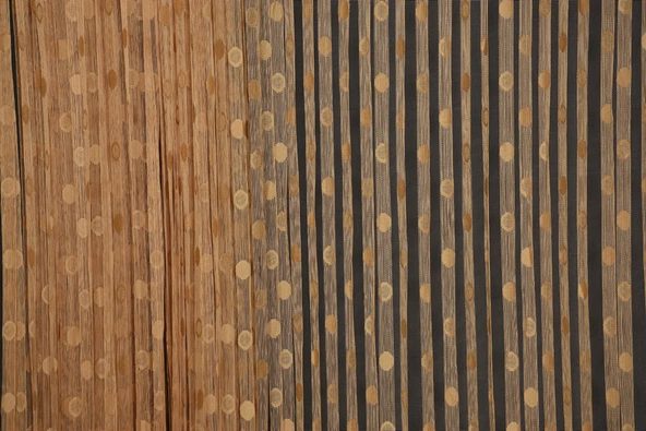 KÜÇÜK PUANLI MODEL GOLD RENK HAZIR İP PERDE 300*280 cm - Resim 4