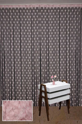 KALPLİ MODEL PUDRA RENK İP PERDE HAZIR İP PERDE 300*270 ürün görseli