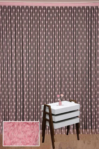 KALPLİ MODEL PEMBE RENK İP PERDE HAZIR İP PERDE 300*270 - Resim 2