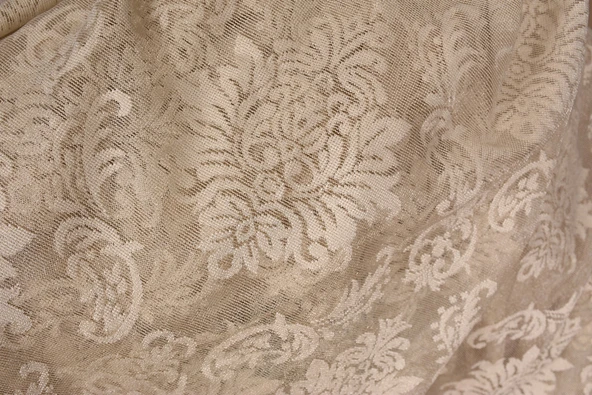 DAMAKS VİZON  RENK TEK KANAT Hazır dikilmiş Pileli Fon Perde 300*260 cm - Resim 7