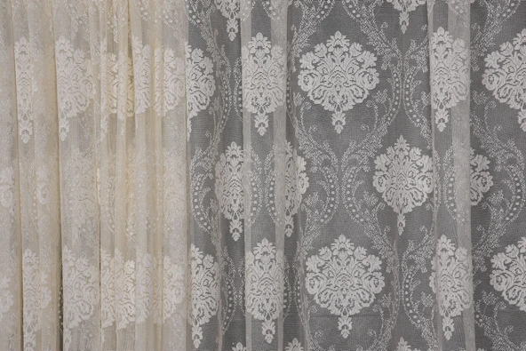 ÇERÇEVELİ DAMAKS KREM RENK TEK KANAT Hazır dikilmiş Pileli Fon Perde 300*260 cm - Resim 6