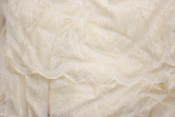 KÜÇÜK YAPRAK MODEL KREM RENK TEK KANAT Hazır Pileli Fon Perde 300*260 - Resim 7