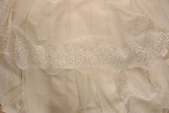 DAR ETEK MODEL KREM RENK TEK KANAT Hazır Pileli Fon Perde 300*260 - Resim 8