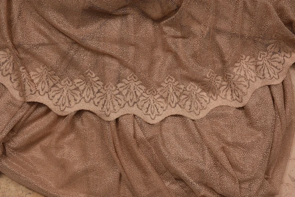 DAR ETEK MODEL VİZON RENK TEK KANAT Hazır Pileli Fon Perde 300*260 - Resim 8