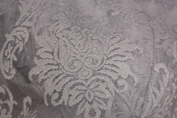 DAMAKS GRİ  RENK TEK KANAT Hazır dikilmiş Pileli Fon Perde 300*260 cm - Resim 8