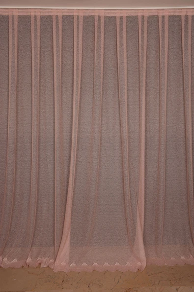 DAR ETEK MODEL PUDRA RENK TEK KANAT Hazır Pileli Fon Perde 300*260 - Resim 2