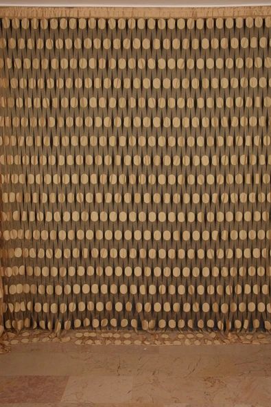 BÜYÜK PUANLI MODEL GOLD RENK İP PERDE HAZIR İP PERDE 300*270 - Resim 2