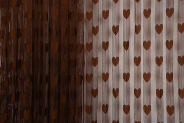 KALPLİ MODEL ACI KAHVE RENK İP PERDE HAZIR İP PERDE 300*270 - 5