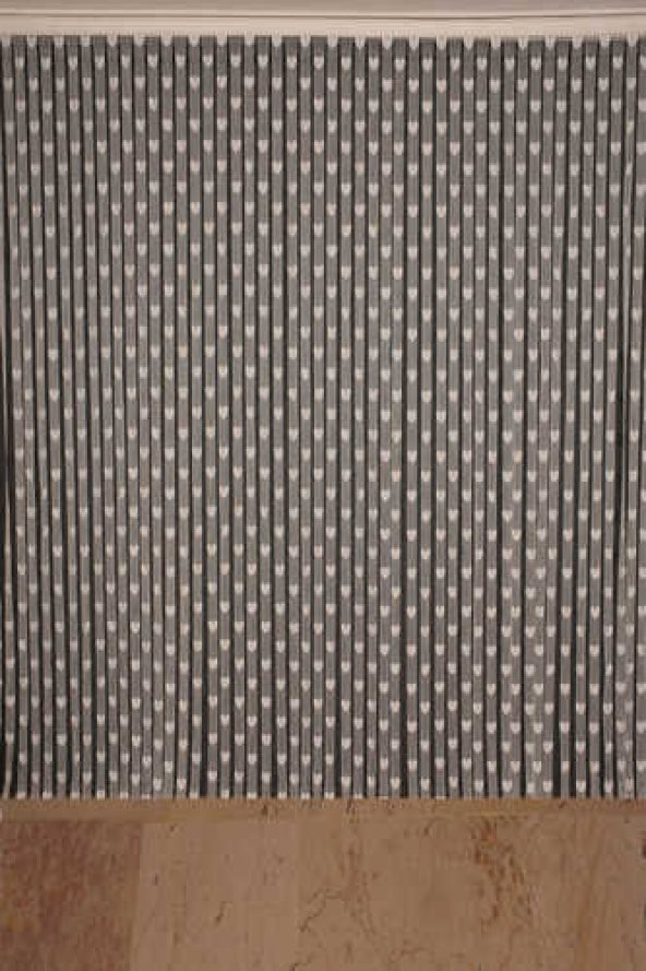 KALPLİ MODEL KREM RENK İP PERDE HAZIR İP PERDE 300*270
