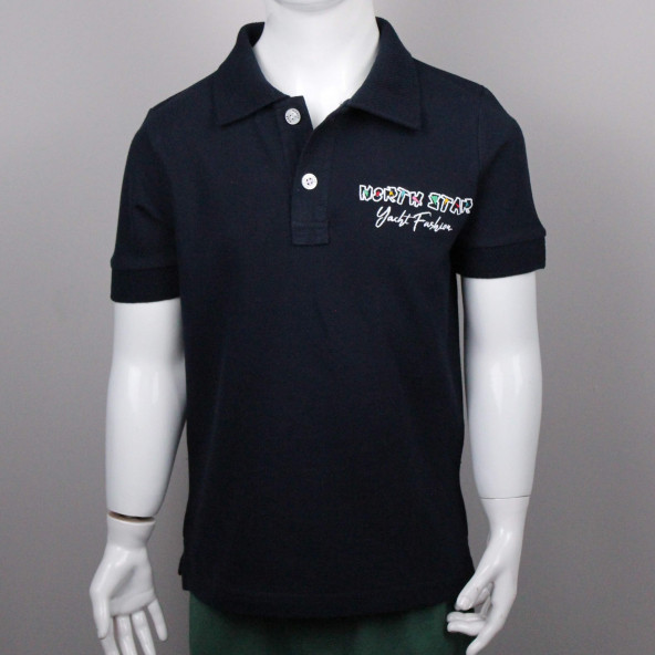 North Star Fashion Polo YakaNakışlı Erkek Çocuk T-Shirt Lacivert
