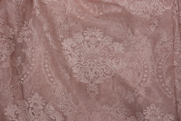 ÇERÇEVELİ DAMAKS PUDRA RENK TEK KANAT Hazır dikilmiş Pileli Fon Perde 300*260 cm - Resim 7