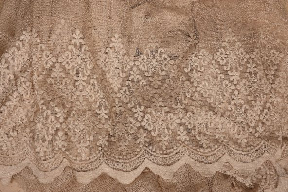 GENİŞ ETEK MODEL VİZON RENK TEK KANAT Hazır Pileli Fon Perde 300*260 - 8