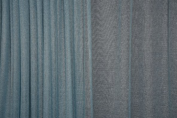 GENİŞ ETEK MODEL MAVİ RENK TEK KANAT Hazır Pileli Fon Perde 300*260 - 7