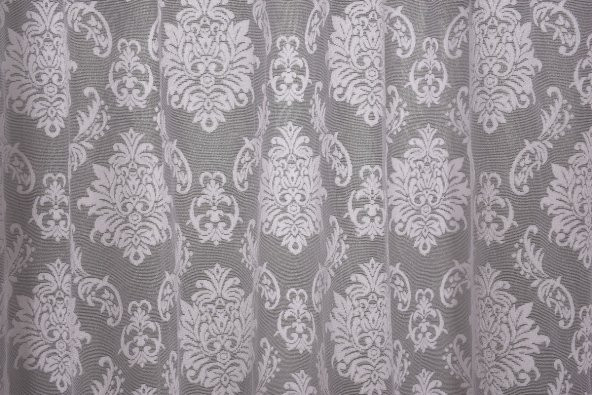 DAMAKS KIRIK BEYAZ  RENK TEK KANAT Hazır dikilmiş Pileli Fon Perde 300*260 cm - 7