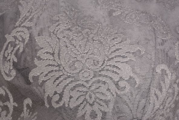 DAMAKS GRİ  RENK TEK KANAT Hazır dikilmiş Pileli Fon Perde 300*260 cm - 8